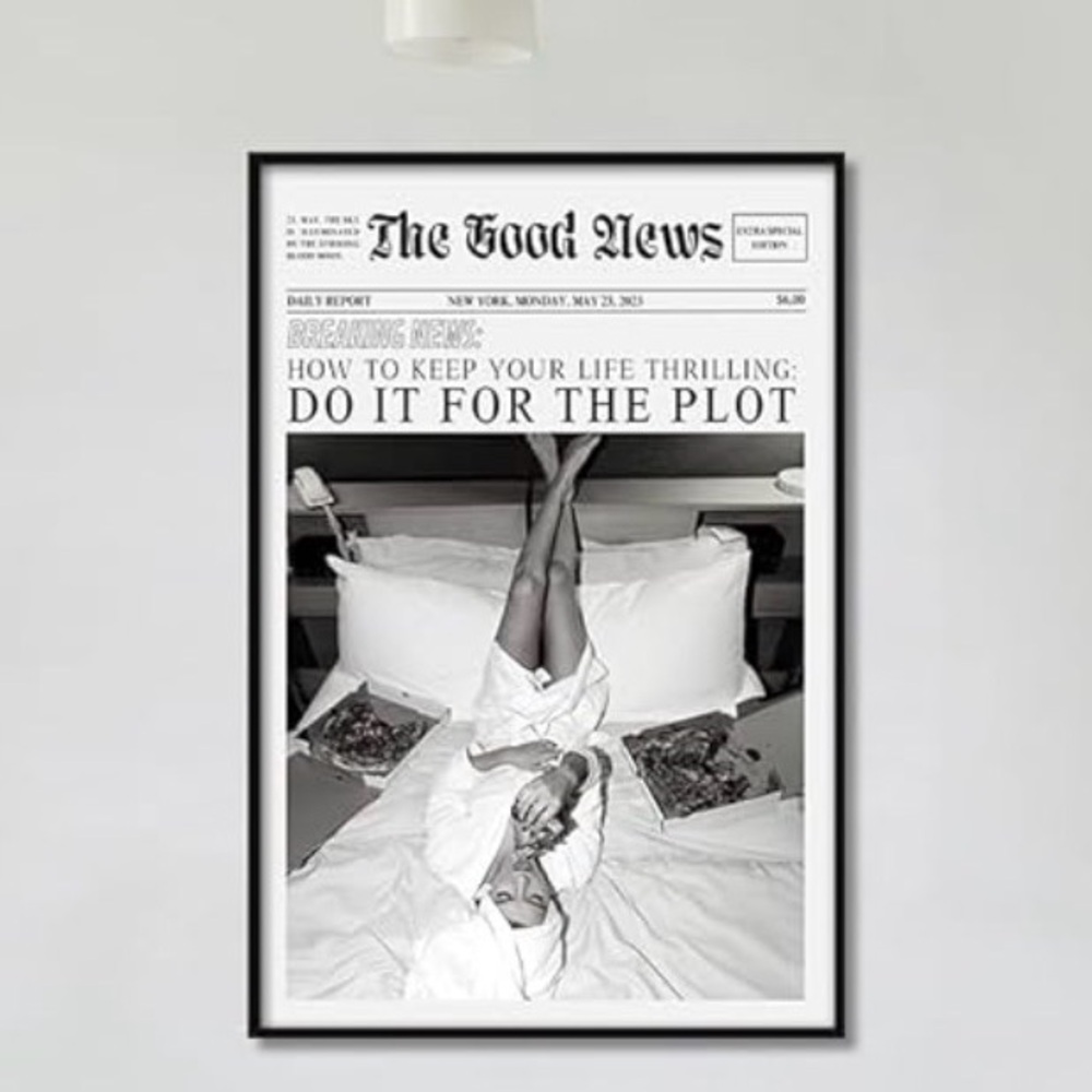 "Do It For The Plot" Newspaper Canvas Wall Art Print